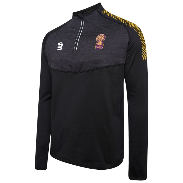 Cheshire Tigers - 1/4 Zip Dual Performance Top :  Black