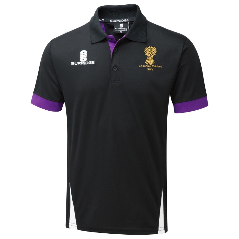 Cheshire 50s - Blade Polo Shirt : Black/Purple/White