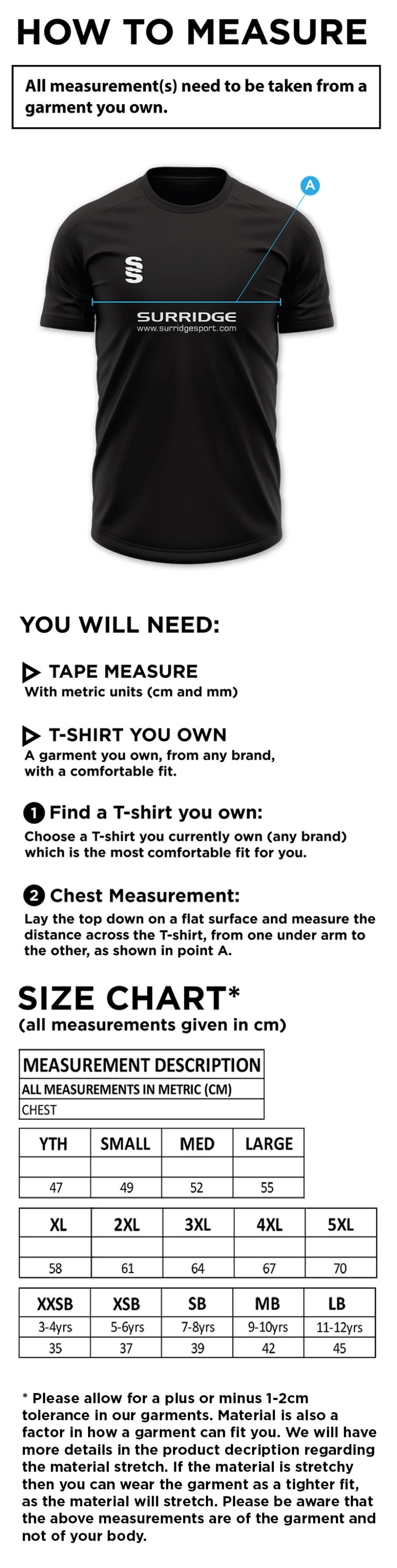 Dual Games Shirt : Black (2nd) - Size Guide