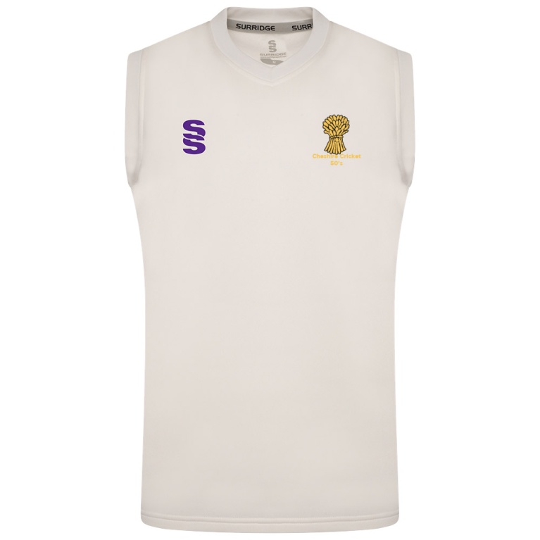 Cheshire 50s - Blast Sleeveless Cricket Sweater - Ivory